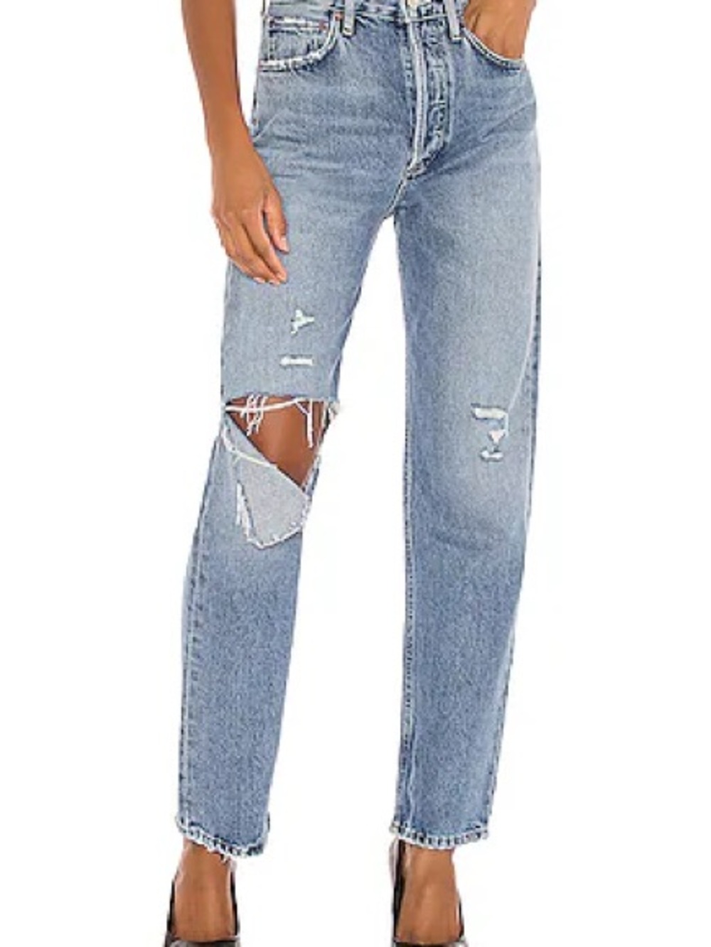 Agolde 90s pinch-waist Distressed Straight-Leg Jeans